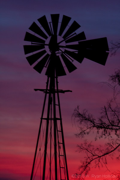 Kansas Windmill at Sunset