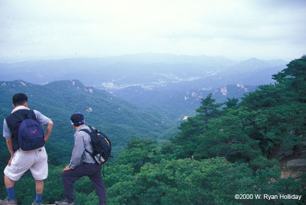 Hikers above Seoul